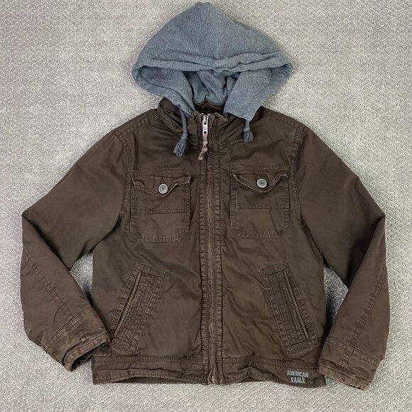 Vintage American Eagle Military Field Jacket Men's Large Fits like Medium Hooded - Picture 2 of 14